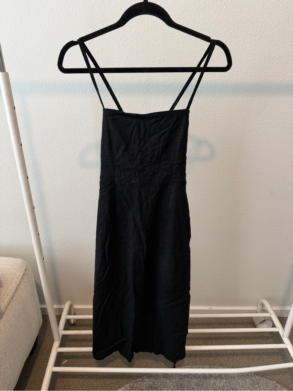 wild fable Black Spaghetti-Strap Midi Dress